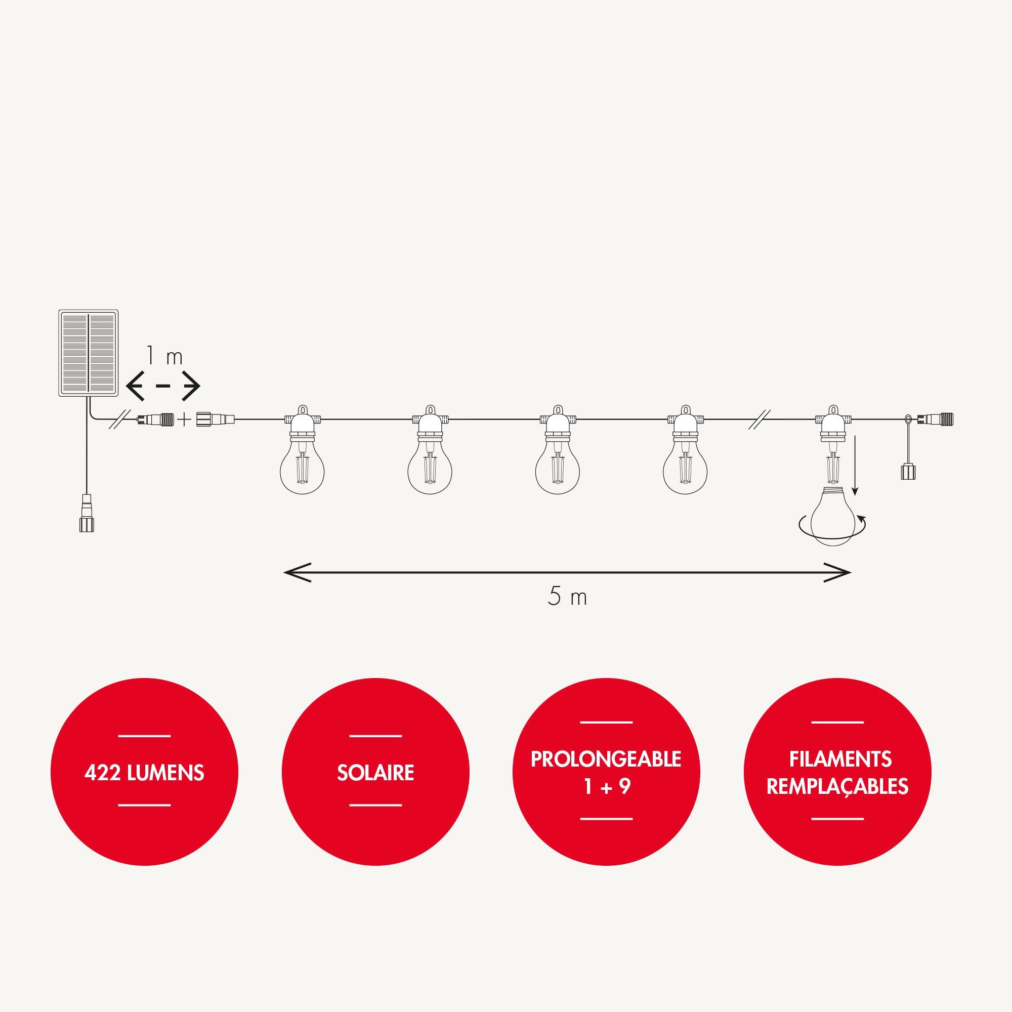 Guirlande guinguette solaire Farandole